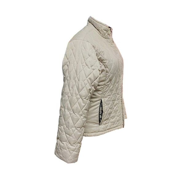 L.L. Bean Women’s Quilted Puffer Jacket Size Large Light Gray Zip Front - Picture 3 of 8